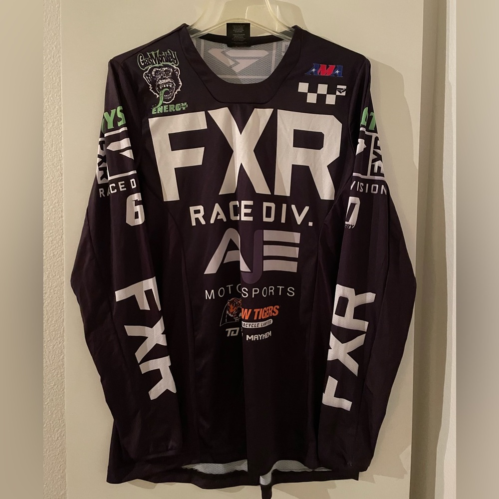 FXR Race MTB Sport Jersey Long Sleeve T Shirt Top Black White NWOT